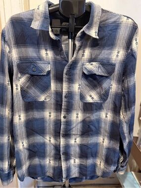FRYE AND CO. Blue Plaid Shirt women’s XL Western Americana Nashville Festival